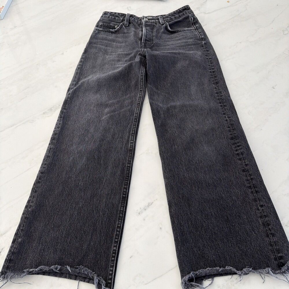 Reformation Black Wide Leg Flare Jeans